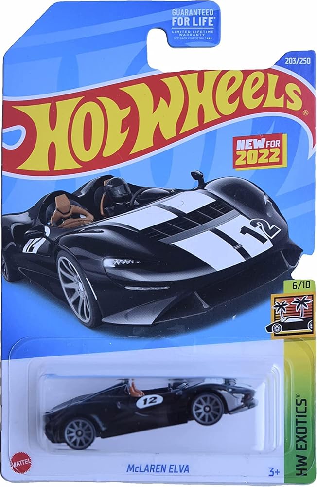 Hot Wheels McLaren Elva Black USA Card