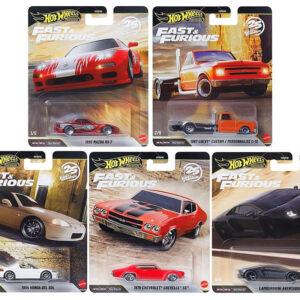 Hot Wheels 1:64 Fast & Furious 25Th Anniversary Premium 2026 P - 1 set / 5 Pcs Imported