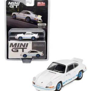 Mini GT 1:64 Porsche 911 Carrera RS 2.7 Grand Prix White with Blue Livery 715