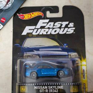 Hot Wheels Fast and Furious Nissan Skyline GT-R(R34) - Usa impored Card